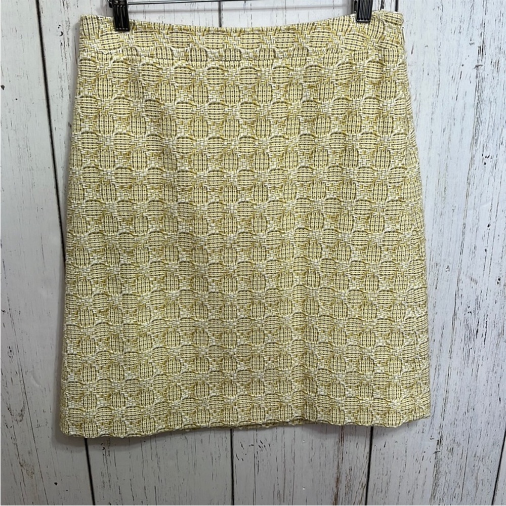 Banana Republic Wool Blend Chic Yellow Textured Tweed Skirt